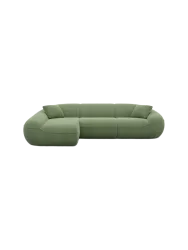 4-Sitzer Design Ecksofa „Kitana“ mit Strukturstoff-Bezug Strukturstoff Grün BLOOMINGLOFT Collection