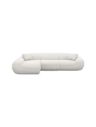 4-Sitzer Design Ecksofa „Kitana“ mit Strukturstoff-Bezug Strukturstoff Weiss BLOOMINGLOFT Collection