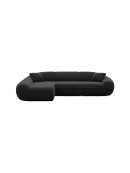 4-Sitzer Design Ecksofa „Kitana“ mit Samtbezug Samtbezug Schwarz BLOOMINGLOFT Collection