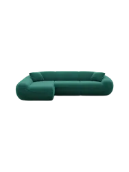 4-Sitzer Design Ecksofa „Kitana“ mit Samtbezug Samtbezug Grün BLOOMINGLOFT Collection