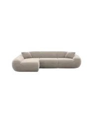 4-Sitzer Design Ecksofa „Kitana“ mit Samtbezug Samtbezug Beige dunkel BLOOMINGLOFT Collection