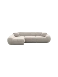 4-Sitzer Design Ecksofa „Kitana“ mit Samtbezug Samtbezug Sand BLOOMINGLOFT Collection