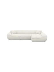 4-Sitzer Design Ecksofa „Kitana“ mit Bouclé-Bezug Bouclé White BLOOMINGLOFT Collection