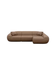 4-Sitzer Design Echtleder Ecksofa „Kitana“ Echtleder Choco Brown BLOOMINGLOFT Collection