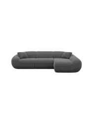 4-Sitzer Design Ecksofa „Kitana“ mit Strukturstoff-Bezug Strukturstoff Anthrazit BLOOMINGLOFT Collection