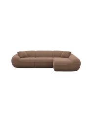4-Sitzer Design Ecksofa „Kitana“ mit Strukturstoff-Bezug Strukturstoff Braun BLOOMINGLOFT Collection