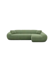 4-Sitzer Design Ecksofa „Kitana“ mit Strukturstoff-Bezug Strukturstoff Grün BLOOMINGLOFT Collection