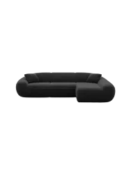 4-Sitzer Design Ecksofa „Kitana“ mit Samtbezug Samtbezug Schwarz BLOOMINGLOFT Collection