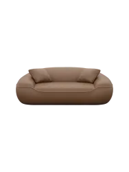 2-Sitzer Design Echtleder Sofa „Kitana“ Echtleder Choco Brown BLOOMINGLOFT Collection