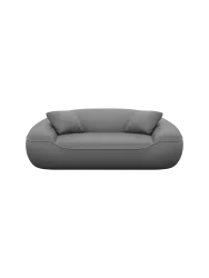 2-Sitzer Design Echtleder Sofa „Kitana“ Echtleder Dark Grey BLOOMINGLOFT Collection