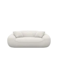 2-Sitzer Design Sofa „Kitana“ mit Strukturstoff-Bezug Strukturstoff Weiss BLOOMINGLOFT Collection