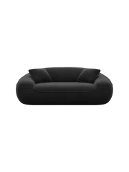 2-Sitzer Design Sofa „Kitana“ mit Samtbezug Samtbezug Schwarz BLOOMINGLOFT Collection