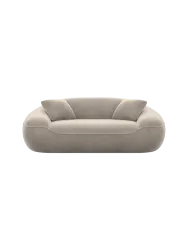 2-Sitzer Design Sofa „Kitana“ mit Samtbezug Samtbezug Beige dunkel BLOOMINGLOFT Collection