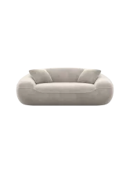 2-Sitzer Design Sofa „Kitana“ mit Samtbezug Samtbezug Sand BLOOMINGLOFT Collection