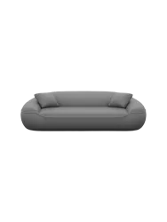 3-Sitzer Design Echtleder Sofa „Kitana“ Echtleder Dark Grey BLOOMINGLOFT Collection