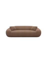 3-Sitzer Design Sofa „Kitana“ mit Strukturstoff-Bezug Strukturstoff Braun BLOOMINGLOFT Collection