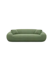 3-Sitzer Design Sofa „Kitana“ mit Strukturstoff-Bezug Strukturstoff Grün BLOOMINGLOFT Collection
