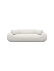 3-Sitzer Design Sofa „Kitana“ mit Strukturstoff-Bezug Strukturstoff Weiss BLOOMINGLOFT Collection