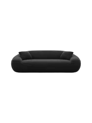 3-Sitzer Design Sofa „Kitana“ mit Samtbezug Samtbezug Schwarz BLOOMINGLOFT Collection