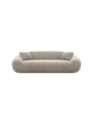 3-Sitzer Design Sofa „Kitana“ mit Samtbezug Samtbezug Beige dunkel BLOOMINGLOFT Collection
