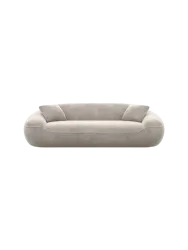 3-Sitzer Design Sofa „Kitana“ mit Samtbezug Samtbezug Sand BLOOMINGLOFT Collection