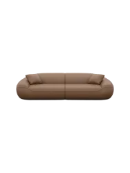 4-Sitzer Design Echtleder Sofa „Kitana“ Echtleder Choco Brown BLOOMINGLOFT Collection