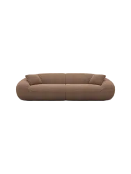4-Sitzer Design Sofa „Kitana“ mit Strukturstoff-Bezug Strukturstoff Braun BLOOMINGLOFT Collection