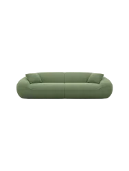4-Sitzer Design Sofa „Kitana“ mit Strukturstoff-Bezug Strukturstoff Grün BLOOMINGLOFT Collection