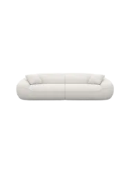 4-Sitzer Design Sofa „Kitana“ mit Strukturstoff-Bezug Strukturstoff Weiss BLOOMINGLOFT Collection