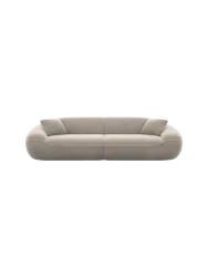 4-Sitzer Design Sofa „Kitana“ mit Samtbezug Samtbezug Beige dunkel BLOOMINGLOFT Collection