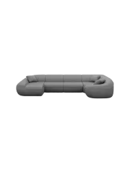 6-Sitzer Design Echtleder Panorama-Sofa „Kitana XL“ Echtleder Dark Grey BLOOMINGLOFT Collection