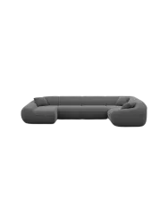 6-Sitzer Design Panorama-Sofa „Kitana XL“ mit Strukturstoff-Bezug Strukturstoff Anthrazit BLOOMINGLOFT Collection
