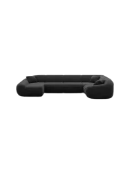 6-Sitzer Design Panorama-Sofa „Kitana XL“ mit Samtbezug Samtbezug Schwarz BLOOMINGLOFT Collection