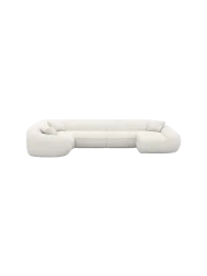 6-Sitzer Design Panorama-Sofa „Kitana XL“ mit Bouclé-Bezug Bouclé White BLOOMINGLOFT Collection