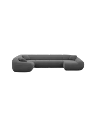 6-Sitzer Design Panorama-Sofa „Kitana XL“ mit Strukturstoff-Bezug Strukturstoff Anthrazit BLOOMINGLOFT Collection