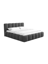 Design Polsterbett „Lava“ mit Ablagefach, Webstoff Anthrazit Strukturstoff Anthrazit BLOOMINGLOFT Collection