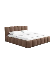 Design Polsterbett „Lava“ mit Ablagefach, Webstoff Braun Strukturstoff Braun BLOOMINGLOFT Collection