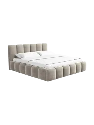 Design Polsterbett „Lava“ mit Ablagefach, Samt Beige dunkel BLOOMINGLOFT Collection