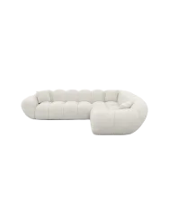5-Sitzer Design Ecksofa „Levante“ mit Bouclé-Bezug Bouclé White BLOOMINGLOFT Collection
