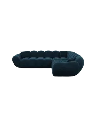 5-Sitzer Design Ecksofa „Levante“ mit Samtbezug Samtbezug Petrol dunkel BLOOMINGLOFT Collection