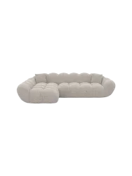 4-Sitzer Design Ecksofa „Levante“ mit Bouclé-Bezug Bouclé Toffee BLOOMINGLOFT Collection