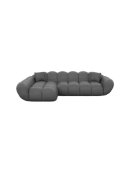 4-Sitzer Design Echtleder Ecksofa „Levante“ Echtleder Dark Grey BLOOMINGLOFT Collection