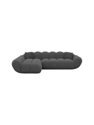 4-Sitzer Design Ecksofa „Levante“ mit Strukturstoff-Bezug Strukturstoff Anthrazit BLOOMINGLOFT Collection
