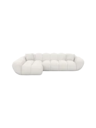 4-Sitzer Design Ecksofa „Levante“ mit Strukturstoff-Bezug Strukturstoff Weiss BLOOMINGLOFT Collection