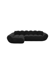 4-Sitzer Design Ecksofa „Levante“ mit Samtbezug Samtbezug Schwarz BLOOMINGLOFT Collection