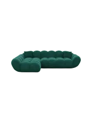 4-Sitzer Design Ecksofa „Levante“ mit Samtbezug Samtbezug Grün BLOOMINGLOFT Collection