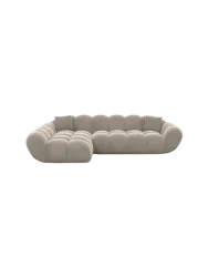 4-Sitzer Design Ecksofa „Levante“ mit Samtbezug Samtbezug Beige dunkel BLOOMINGLOFT Collection