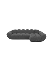 4-Sitzer Design Ecksofa „Levante“ mit Bouclé-Bezug Bouclé Graphit BLOOMINGLOFT Collection