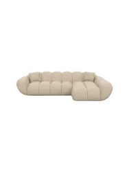 4-Sitzer Design Echtleder Ecksofa „Levante“ Echtleder Beige BLOOMINGLOFT Collection