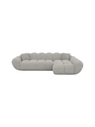 4-Sitzer Design Ecksofa „Levante“ mit Strukturstoff-Bezug Strukturstoff Hellgrau BLOOMINGLOFT Collection